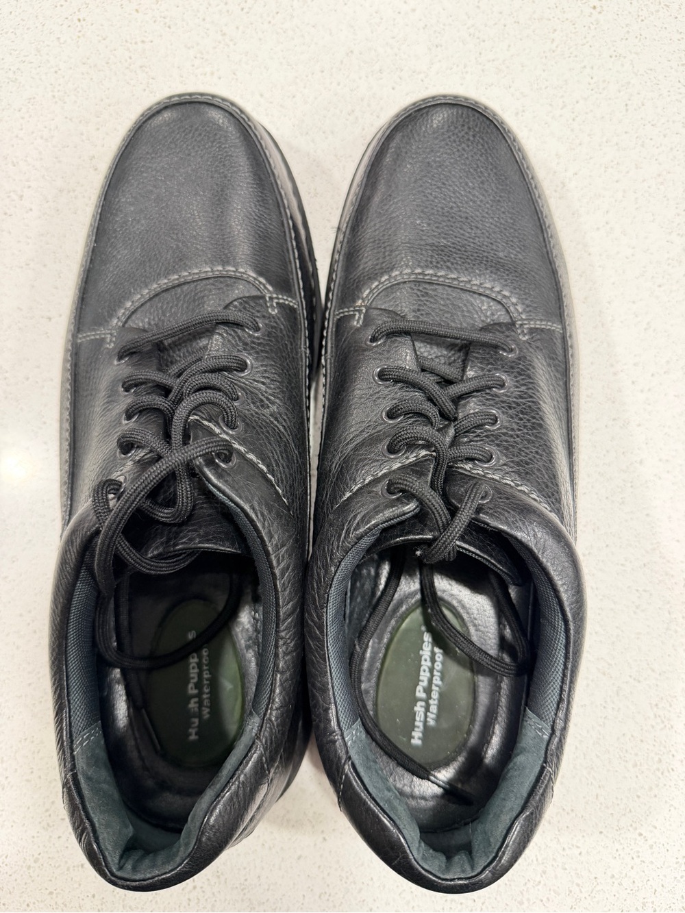 Hush Puppies Men's Black Leather Lace-Up Boots